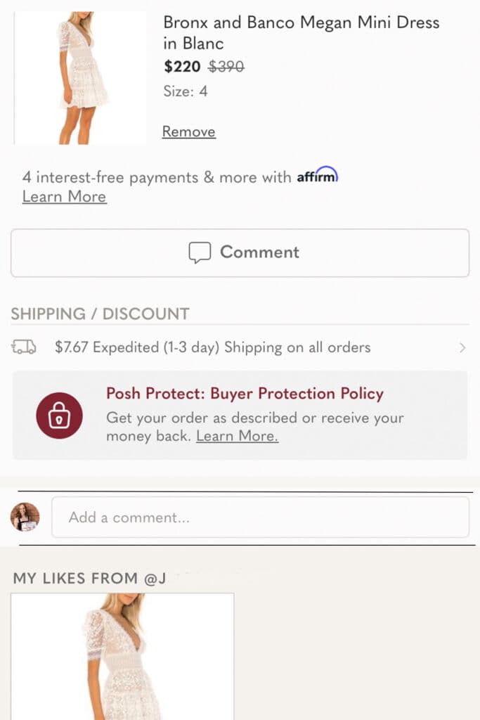 a screenshot of the poshmark app showing a bundle message.