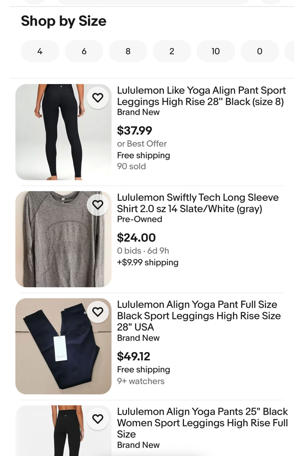 Lululemon wunder under size on sale chart