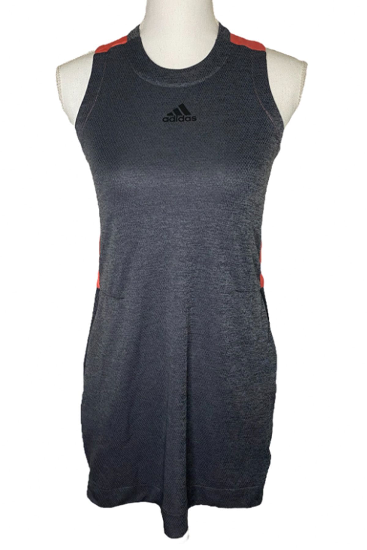 a gray adidas mini dress on a mannequin on a white background.
