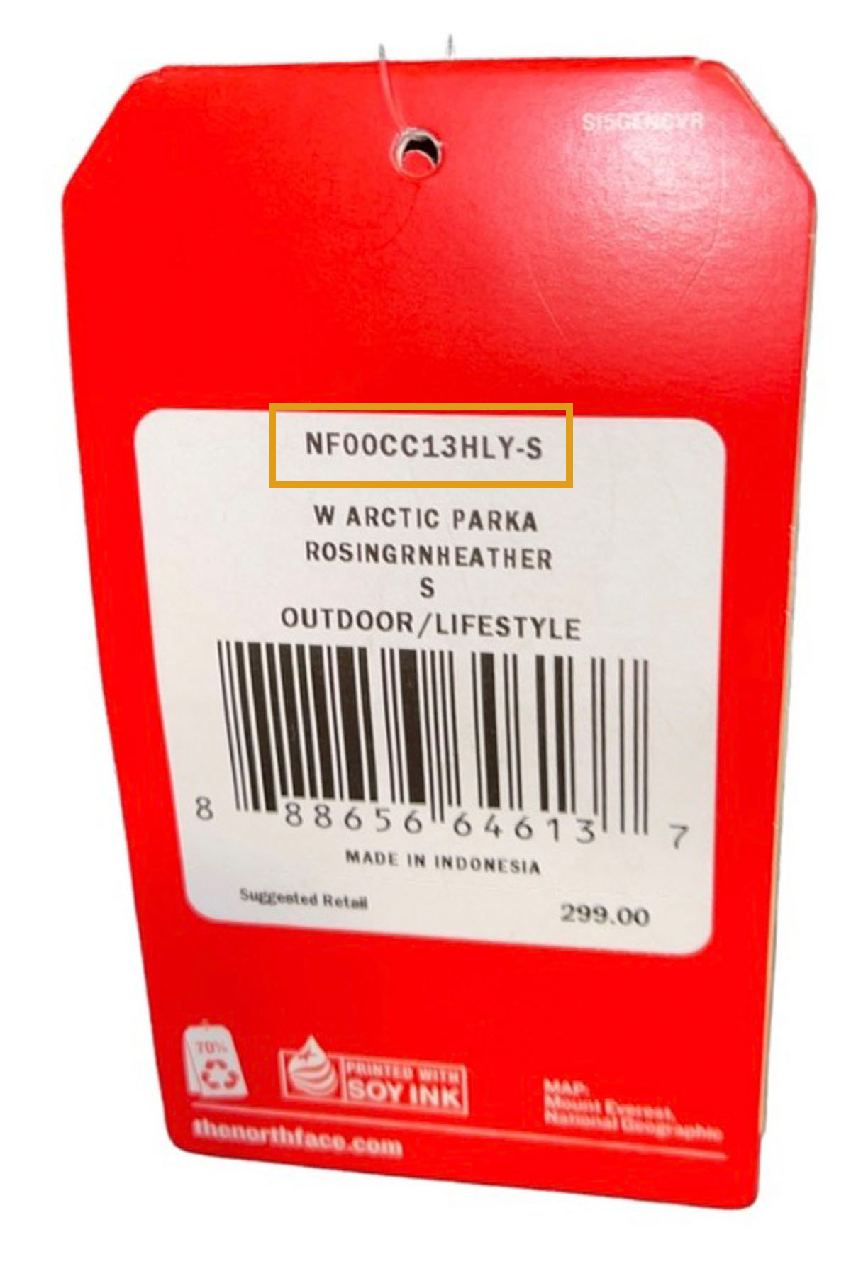 North shop face label