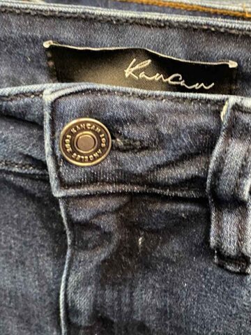 close up of a kancan pair of jeans.